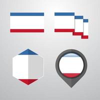 crimea flagga design uppsättning vektor