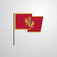 montenegro wehende flaggendesignvektor vektor