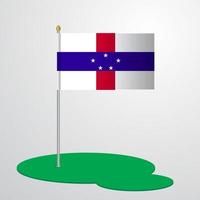 Flaggenmast der Niederländischen Antillen vektor