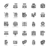 Retail Store Icon Pack für Ihre Website, Ihr Handy, Ihre Präsentation und Ihr Logo-Design. Symbol-Glyphen-Design für Einzelhandelsgeschäfte. Vektorgrafik-Illustration und editierbarer Strich. vektor