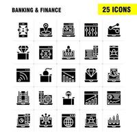 Banking Solid Glyph Icon Pack für Designer und Entwickler Icons von Banking Internet Internet Banking Laptop Sicherheitsschloss Vektor