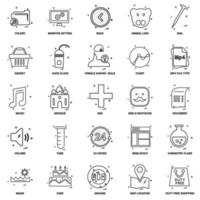 25 Business-Konzept-Mix-Linie-Icon-Set vektor