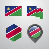 namibia flagga design uppsättning vektor