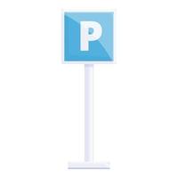 parkering tecken ikon, tecknad serie stil vektor