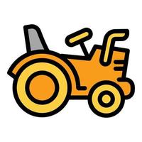 Traktor-Symbol Umrissvektor. bäuerliche landwirtschaft vektor