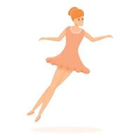 elegans ballerina ikon, tecknad serie stil vektor