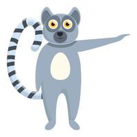 Lemur-Wald-Symbol, Cartoon-Stil vektor