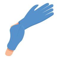 förebyggande medicinsk handskar ikon, tecknad serie stil vektor