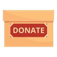 ideell låda donation ikon, tecknad serie stil vektor
