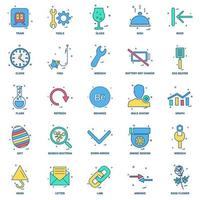 25 Business Concept Mix Flat Color Icon Set vektor