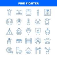 Feuerwehrmann-Liniensymbol für Webdruck und mobiles Uxui-Kit wie Brandkämpfer Feuerwehr Feuerwehrmann Barrierebrett Kämpfer Feuer Piktogramm Pack Vektor