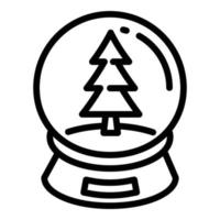 Weihnachten Tanne Ball Symbol, Outline-Stil vektor