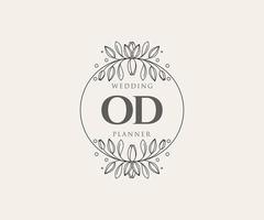 od initialer brev bröllop monogram logotyper samling, hand dragen modern minimalistisk och blommig mallar för inbjudan kort, spara de datum, elegant identitet för restaurang, boutique, Kafé i vektor