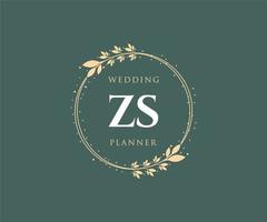 zs initialen brief hochzeitsmonogramm logos sammlung, handgezeichnete moderne minimalistische und florale vorlagen für einladungskarten, save the date, elegante identität für restaurant, boutique, café im vektor