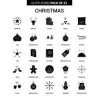 Weihnachts-Glyphen-Vektor-Icon-Set vektor