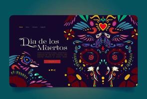 dia de los muertos banner, tag der toten in mexiko vektor
