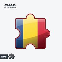 Tschad-Flaggen-Puzzle vektor