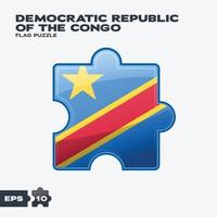 Flaggenrätsel der demokratischen Republik Kongo vektor