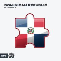 Dominikanska republik flagga pussel vektor