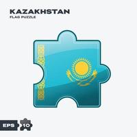 Kasachstan-Flagge-Puzzle vektor