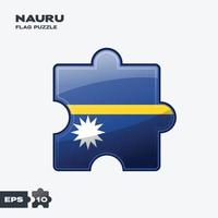 nauru flagga pussel vektor