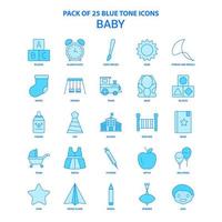 Babyblau-Ton-Icon-Pack 25 Icon-Sets vektor