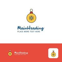 kreatives weihnachtskugel-logo-design flacher farblogoplatz für tagline-vektorillustration vektor