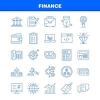 Symbole für Finanzlinien, die für Infografiken, mobiles Uxui-Kit und Druckdesign festgelegt wurden, umfassen Computer-Pin-Text, Finanzen, Suche, Forschung, Finanzen, Mann, Symbolsatz, Vektor