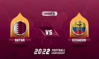 Katar Fußballweltmeisterschaft 2022 Katar gegen Ecuador Spiel vektor