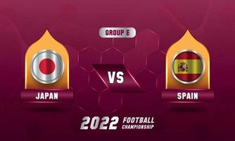 qatar fotboll värld kopp 2022 japan mot Spanien match vektor