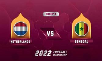 qatar fotboll värld kopp 2022 nederländerna mot senegal match vektor