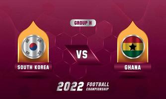 Katar-Fußball-Weltmeisterschaft 2022 Südkorea gegen Ghana-Spiel vektor