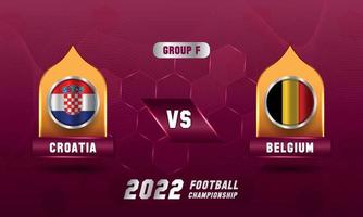 qatar fotboll fotboll värld kopp 2022 kroatien mot belgien match vektor