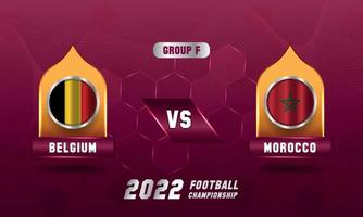 katar fußballweltmeisterschaft 2022 belgien vs marokko spiel vektor