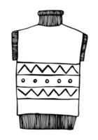 Vektor-Pullover-Illustration. Wollstrickpullover mit niedlichen Ornamenten. ClipArt für Urlaubsdekoration, Aufkleber, Textilien. dünner Pullover mit Rollkragen. vektor