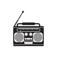 radio logotyp mall vektor ikon illustration