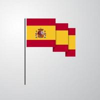spanien wehende flagge kreativer hintergrund vektor