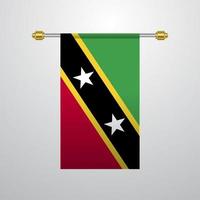 St. Kitts und Nevis hängende Flagge vektor