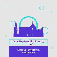 låter utforska de skönhet av moskékatedralen av cardoba Spanien nationell landmärken vektor