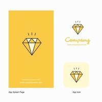 diamant företag logotyp app ikon och stänk sida design kreativ företag app design element vektor