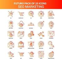 orange futuro 25 SEO-Marketing-Icon-Set vektor