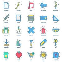 25 Business Concept Mix Flat Color Icon Set vektor