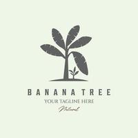 Bananenbaum Vintage Logo Design minimalistischer Vektor