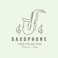 saxophonlinie kunstdesign logo minimalistische illustration vektor