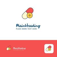 kreatives Medizin-Logo-Design flacher Farblogoplatz für Slogan-Vektorillustration vektor