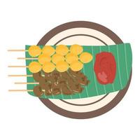 Eier-Satay, Hühnerdarm-Satay, Leber- und Hühnermagen-Satay vektor