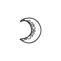Gekritzel-Umriss-Mond-Symbol. vektor