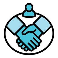 Governance-Handshake-Symbol Umrissvektor. Großunternehmen vektor