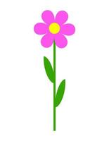 en enkel tecknad serie blomma. blomma med runda kronblad för barns kreativitet vektor