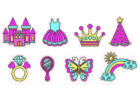 Set Princesa Icons vektor